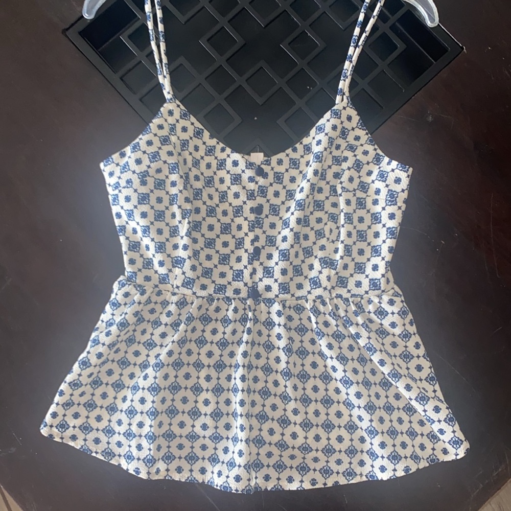 Blue & White Patterned Shirt